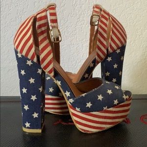 Shoe dazzle stars & stripes heels.
